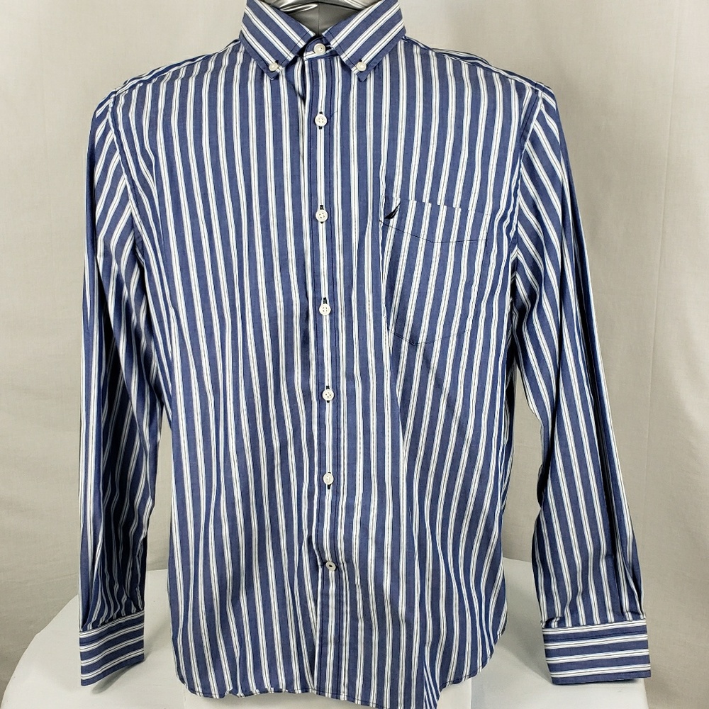 Nautica Vertical Stripped Long Sleeve Button Up